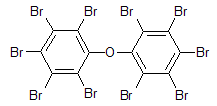 Decabromodiphenyl ether (DBDPE or BDE-209) structural formula